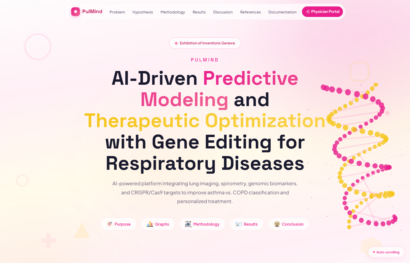 PulMind platform, live homepage